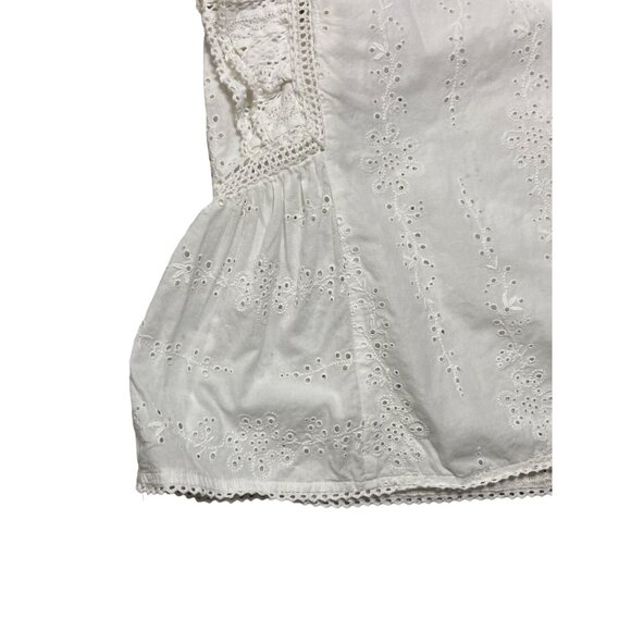 SEA New York Lea Ruffle Eyelet White Blouse-sz 0 - Picture 6 of 11